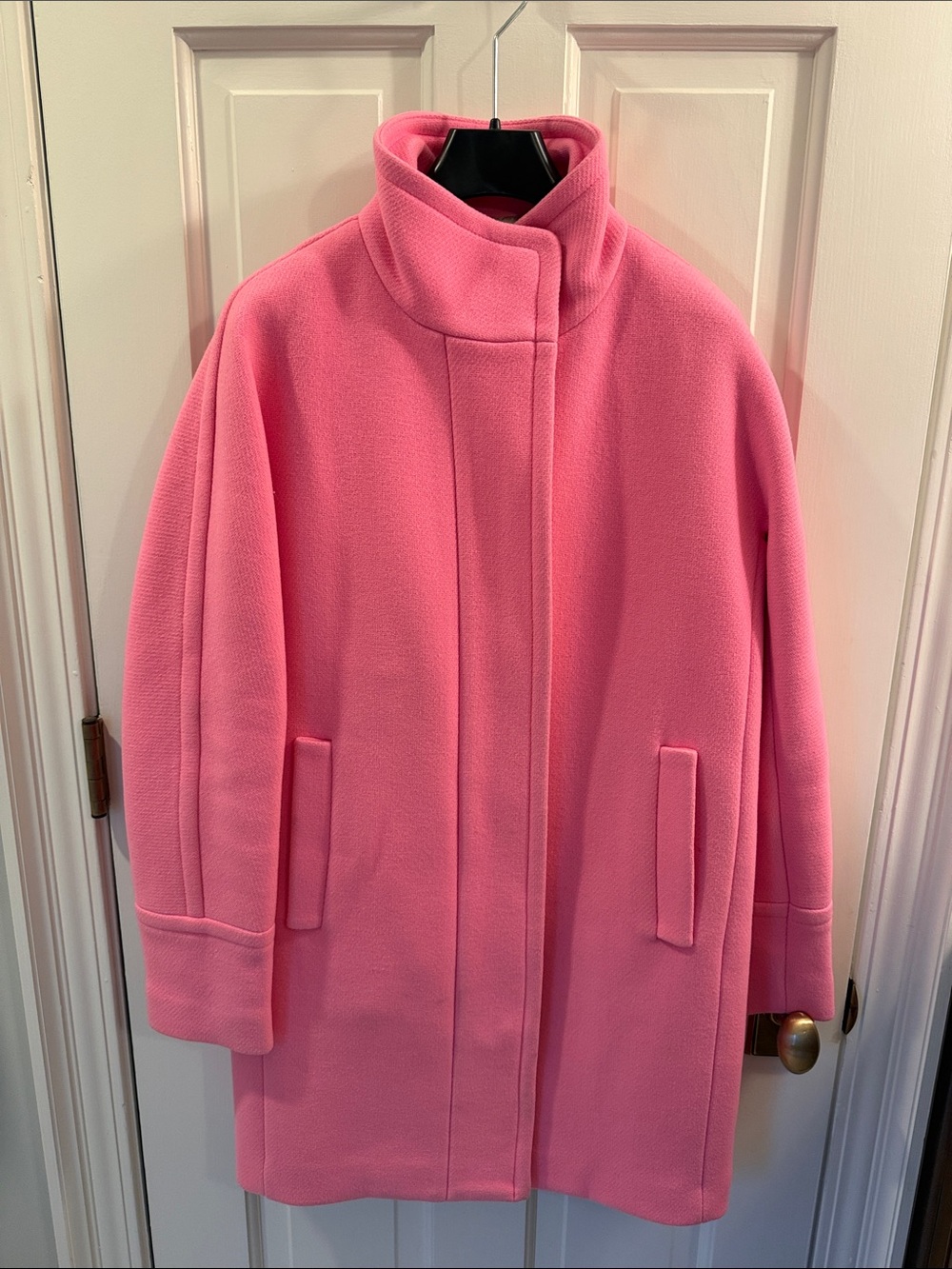 J. Crew Pink Funnel-Neck Pea Coat